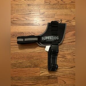 Zoofari Black Sz L “Security/Superdog” Dog Harness W/ Grey Accents